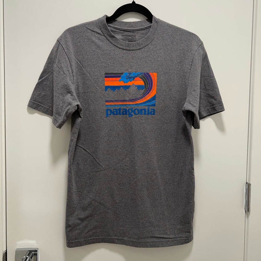 Patagonia Men's Save The Waves Grey T-Shirt